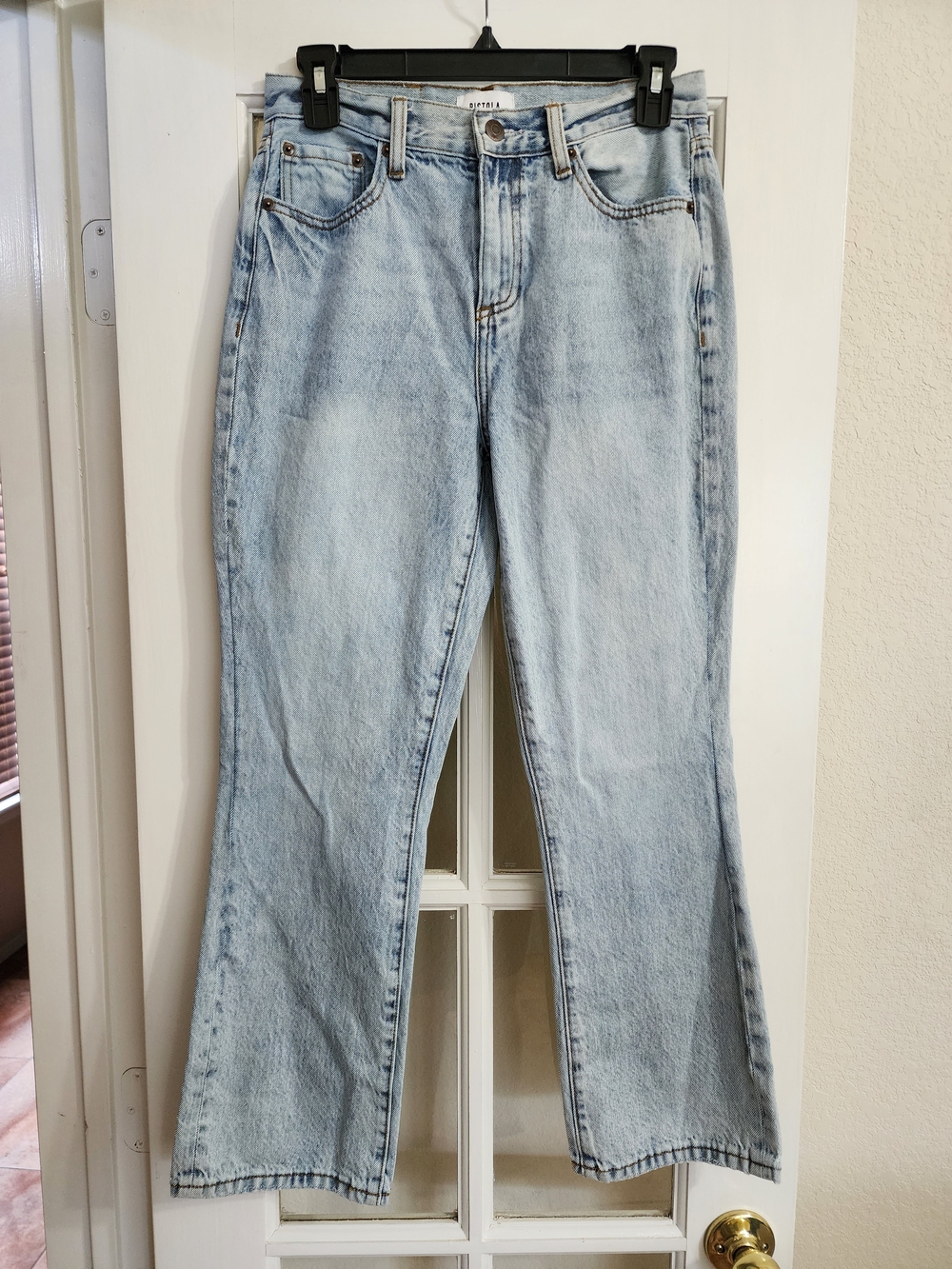 Pistola Size 25 Light Wash Mid Rise Relaxed Straight Leg Jeans 100% Cotton